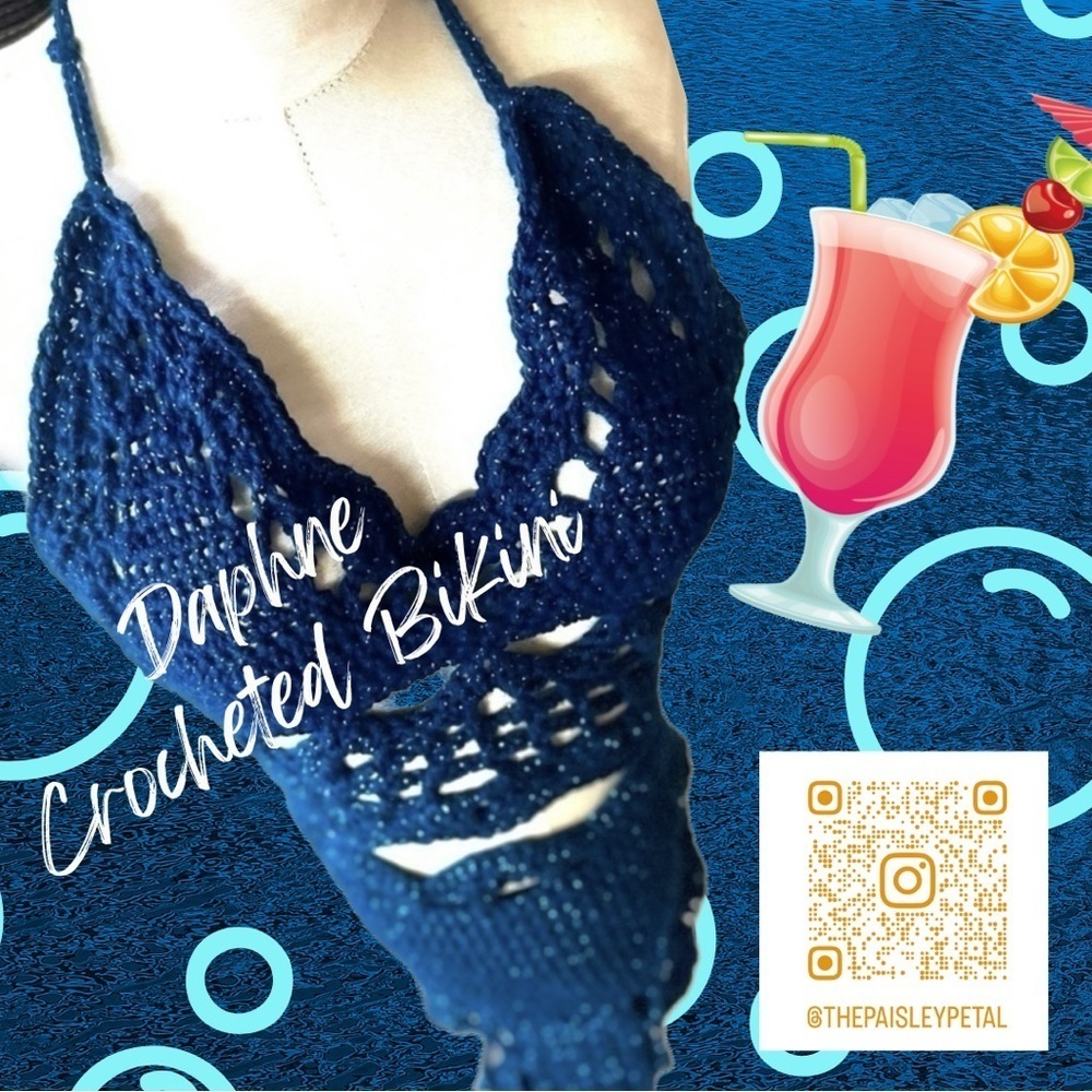 SPARKLING DARK BLUE BIKINI - Picture 1 of 13